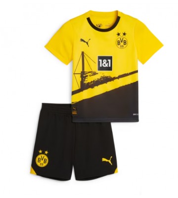 Borussia Dortmund Koszulka Podstawowych Dziecięca 2023-24 Krótki Rękaw (+ Krótkie spodenki)